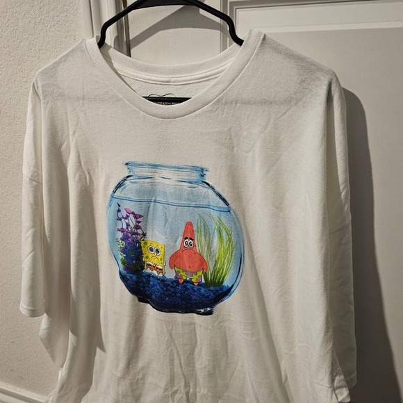 New SpongeBob SquarePants T-Shirt 3XL White Graphic Tee Nickelodeon Mens - Picture 2 of 5